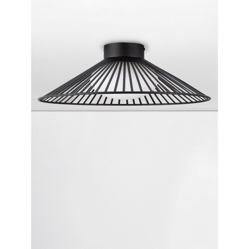 Nova Luce Mat črna kovinska LED stropna svetilka s steklenim senčilom Brume &amp;ndash; Slike