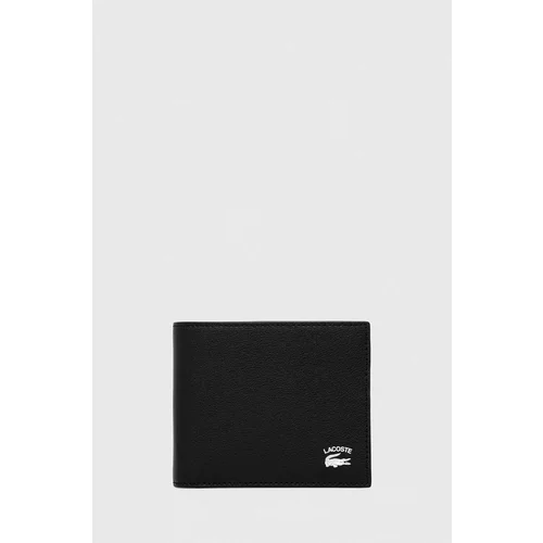 Lacoste Usnjena denarnica moški, črna barva