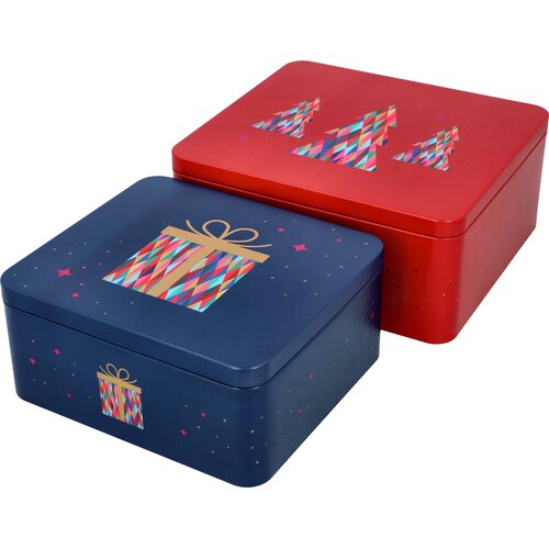 Birkmann Set &amp;scaron;katel za pi&amp;scaron;kote Colourful Christmas, oglat, rdeče-moder - velike Slike