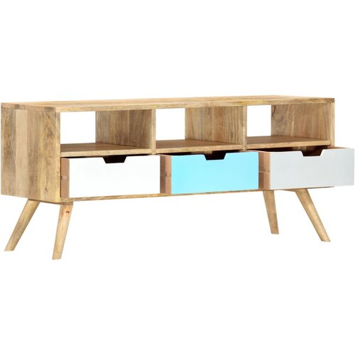 Maison Chic TV omarica - TV stojalo - Televizijska omarica 110x35x48 cm trden mangov les, (21700129) Slike
