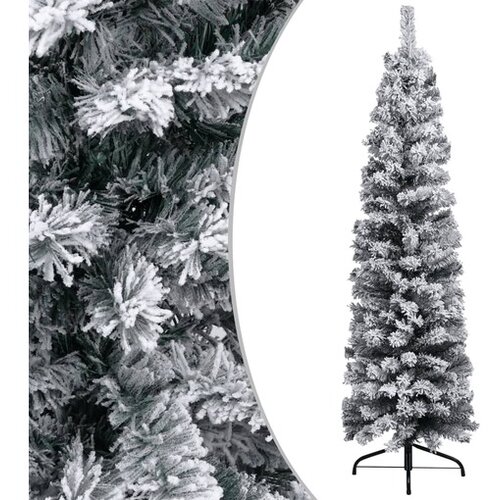  Ozka umetna novoletna jelka s snegom zelena 120 cm PVC Cene