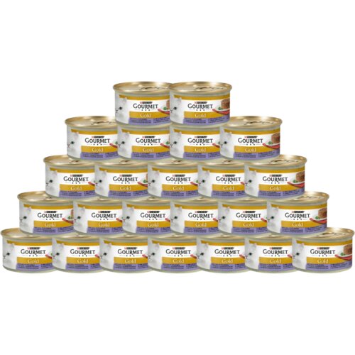 Purina gourmet Vlažna hrana za mačke Gold Savoury Cake, Jagnjetina i boranija, 85g x24 Slike