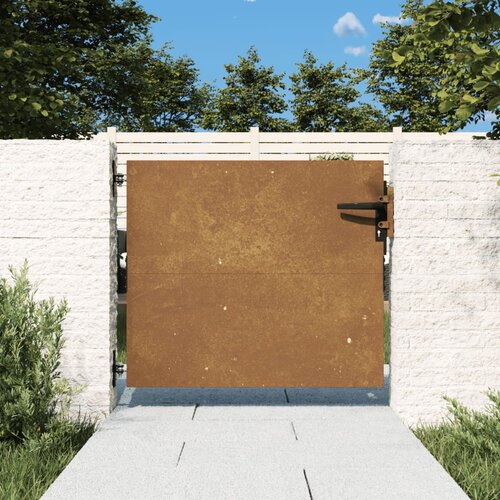 VidaXL Vrtna vrata 85x100 cm corten jeklo Slike