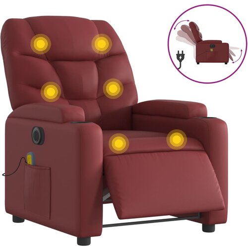 Maison Chic Električni masažni naslanjač - Relax naslanjač vinsko rdeče umetno usnje, (22134913) Cene