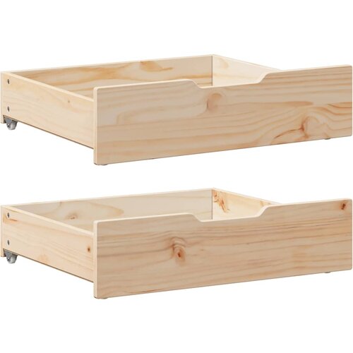 vidaXL Predal za posteljo s kolesi 2 kosa 65x55x16 cm trdna borovina Cene