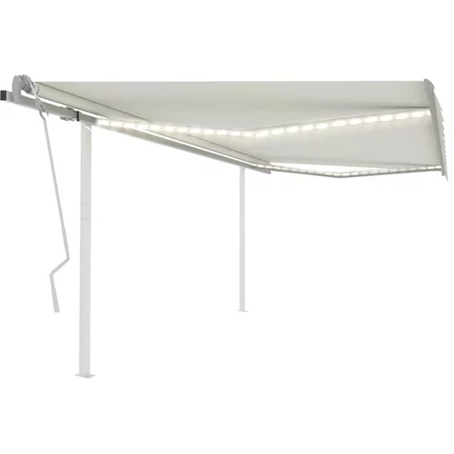  Ročno zložljiva tenda z LED lučkami 4,5x3,5 m krem