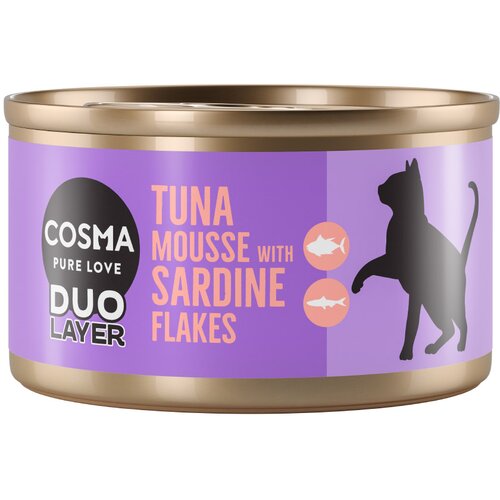  Varčno pakiranje: Cosma DUO Layer 24 x 70 g - Mousse iz tune s ko&scaron;čki sardin Cijene