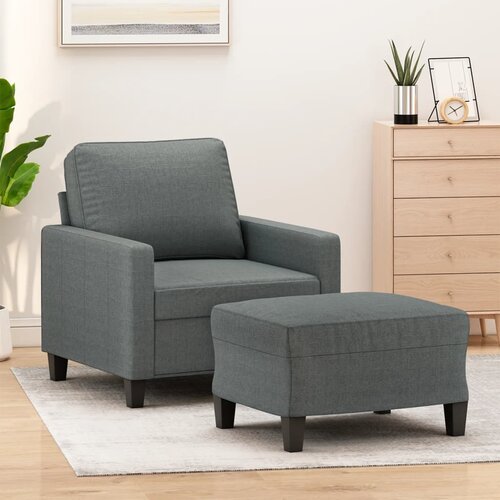  Fotelja s tabureom tamnosiva 60 cm od tkanine Cijene