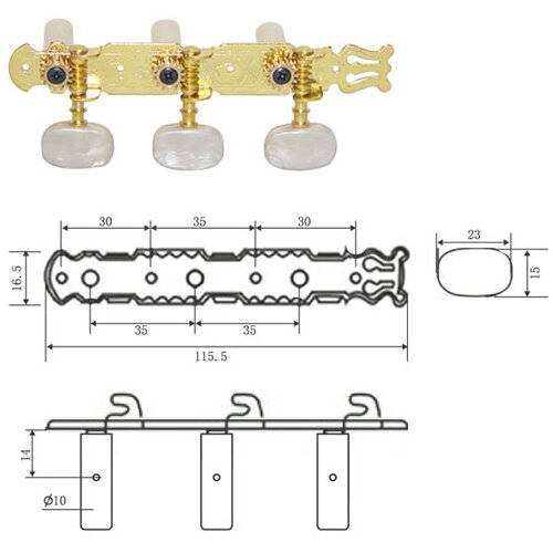 Dr Parts CMH0351/GD ključ za klas gitaru gold Slike