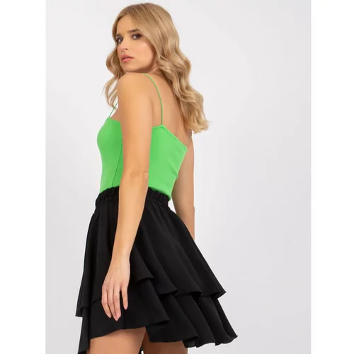 Fashionhunters Black skirt with a frill from Clarissa RUE PARIS