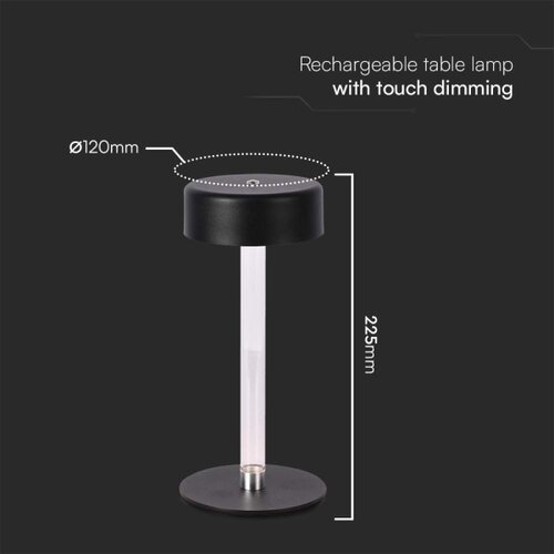  LED prigu&amp;scaron;iva punjiva stona lampa LED/3W/5V 3000-6000K crna Slike