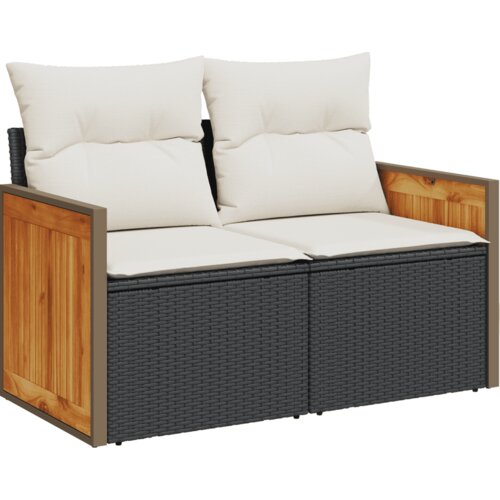  8-dijelni set vrtnih sofa od poliratana s jastucima crni Crna 59 x 62 x 69 cm Slike