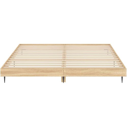 VidaXL Okvir za krevet boja hrasta 200x200 cm od konstruiranog drva Slike