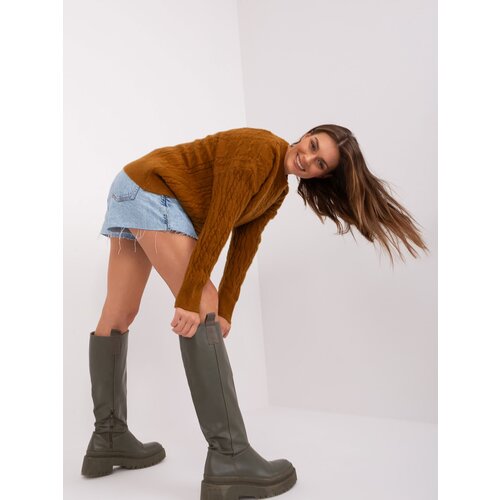 Wool Fashion Italia Sweater-AT-SW-2335-1.68P-light brown Cene
