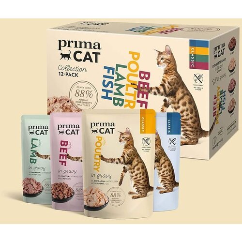  PrimaCat Multipack Govedina, Živina, Riba i Jagnjetina 12x85 g Cene