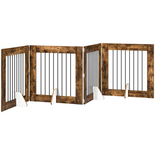  Vrata za pse s postoljem 4 pcs Dimljeni hrast 80 x 80 cm Slike