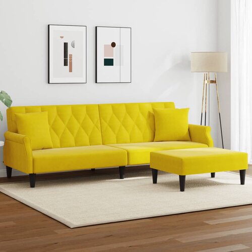 vidaXL Sofa na razvlačenje s 2 sjedala s jastucima i stolicom za noge Cijene