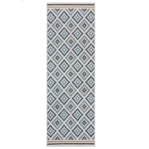 Flair Rugs Žuti /plavi unutarnji i vanjski tepih 80x230 cm Zia Trellis &amp;ndash; Slike