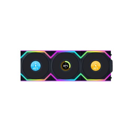 Lian Li Ventilator za ohi&scaron;je UNI FAN SL Wireless LCD 120 ARGB PWM 120mm, 3 Pack + Kontroler, črn Cene