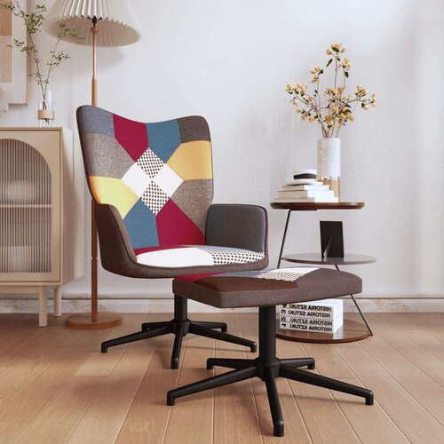  Stolica za opuštanje s osloncem za noge patchwork od tkanine Cene