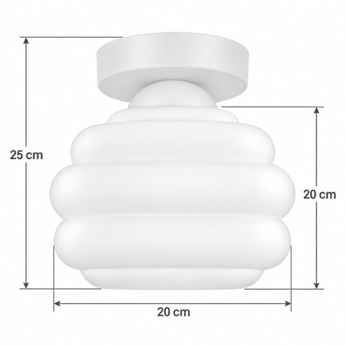 Brilagi LED stropno svetlo RETRO GLASS 1xE27/60W/230V prečnik 20 cm bela/bela Slike