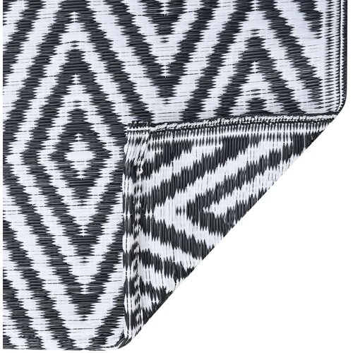 vidaXL Vanjski tepih bijelo-crni 80 x 150 cm PP Cene