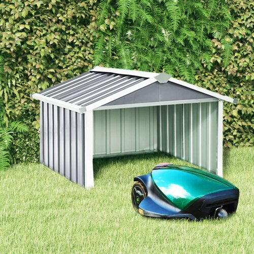 VidaXL Lopa za robotsko kosilnico 92x97x63 cm pocinkano jeklo siva Slike