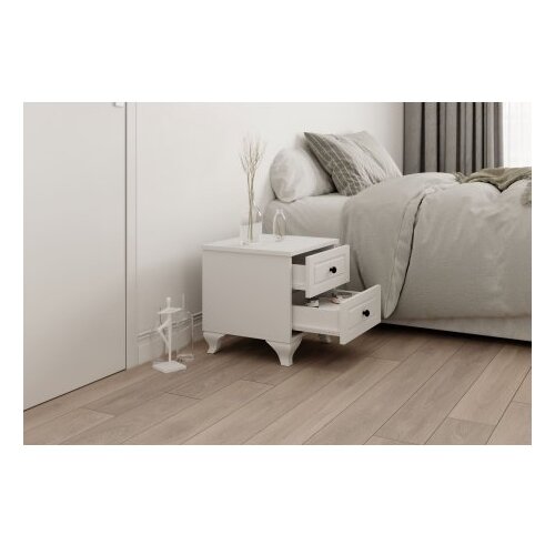 Hanah home noćni ormarić mat bela bpoja rb 058 Slike
