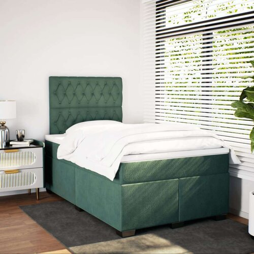 vidaXL Krevet box spring s madracem tamnozeleni 120x190 cm bar&scaron;unasti Cijene