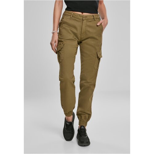 Urban Classics Women's high-waisted cargo trousers summer olive Cene