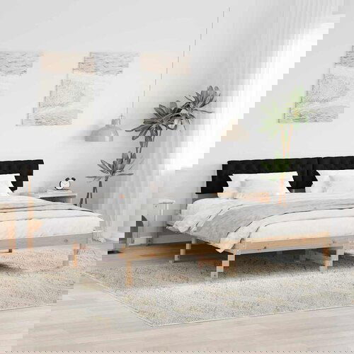 vidaXL Okvir kreveta Smeđa i crna 180 x 200 cm Masivna borovina Cijene