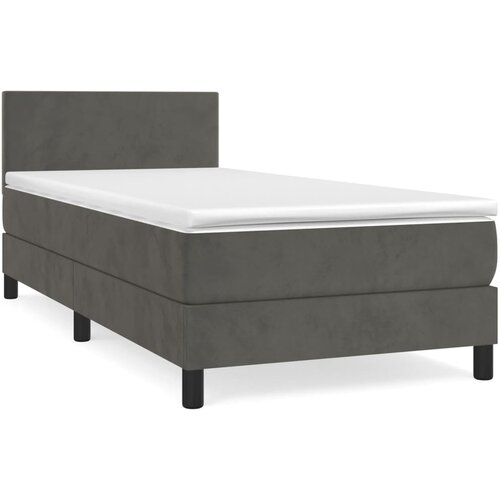 Maison Chic Box spring postelja - Vzmetna postelja z vzmetnico temno siv 90x190 cm žamet SL596, (21909868) Cene