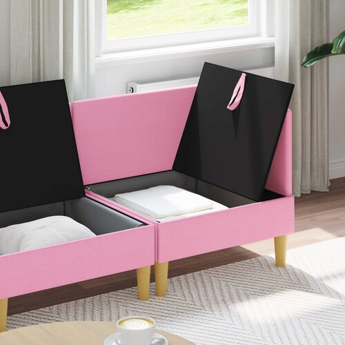  Set namje&amp;scaron;taja za dnevni boravak 3 pcs Ružičasta Tkanina Slike
