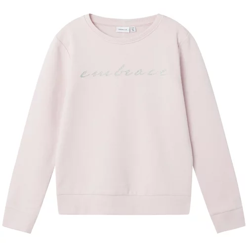 name it Sweater majica 'THIT' roza / srebro
