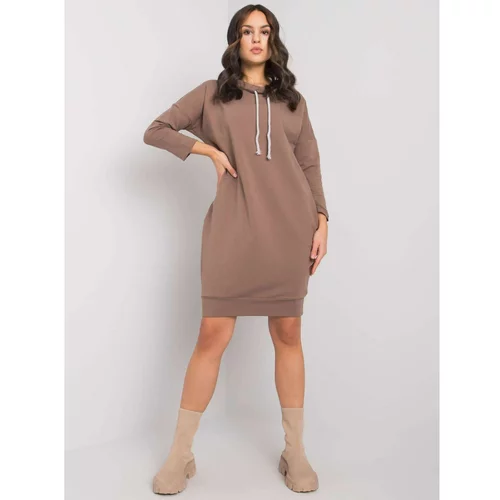 Fashionhunters Brown cotton dress from Paulie