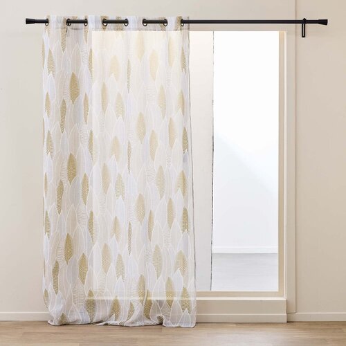 Douceur d int&amp;eacute;rieur Bež prosojna zavesa iz tančice 140x280 cm Kim &amp;ndash; Slike