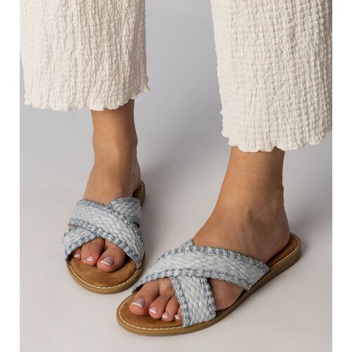 Gemre Blue braided women's flip-flops Ellinara Cene