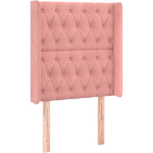 Maison Chic posteljno vzglavje - vzglavna omarica - nočna omarica z u&amp;scaron;esi roza 83x16x118/128 cm žamet, (21711404) Slike