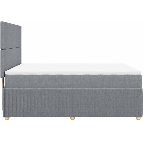  Krevet s oprugama i madracem svjetlosivi 140x190 cm od tkanine Slike
