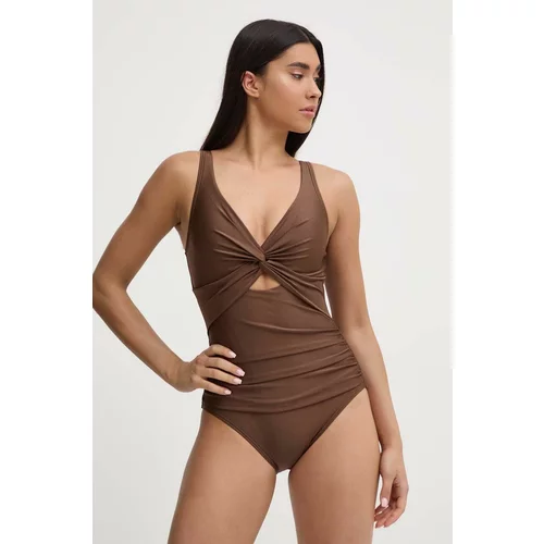Dkny Jednodijelni kupaći kostim boja: smeđa, lagano učvršćene košarice, DI4MS518