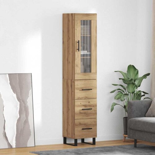 VidaXL Highboard Umjetnički hrast 69,5 x 34 x 180 cm Konstruirano drvo Slike