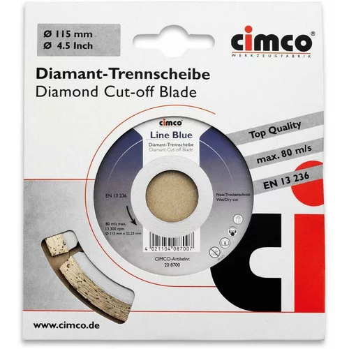 Cimco Diamanttrennscheibe D=115mm 208700: diamantna rezalna plošča premera 115mm 208700., (20786593)