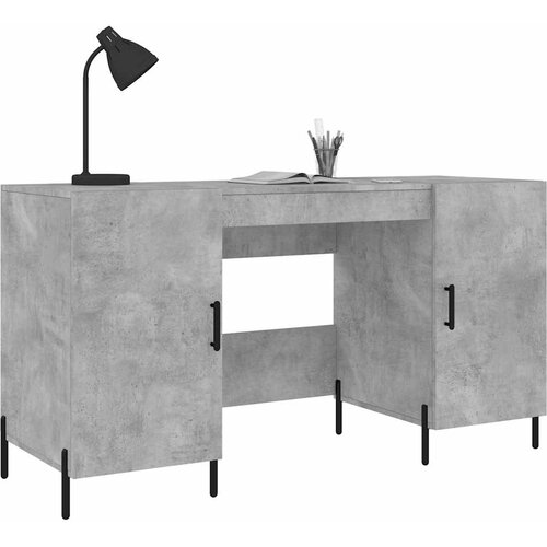  Radni stol boja betona 140 x 50 x 75 cm od konstruiranog drva Slike