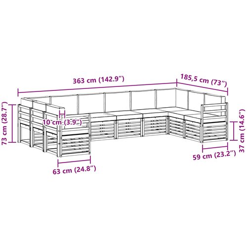  Sekcijska garnitura s jastukom 10 pcs Prirodna i antracit Slike