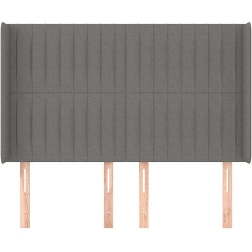  Uzglavlje s u&amp;scaron;ima tamnosivo 147x16x118/128 cm od tkanine Slike