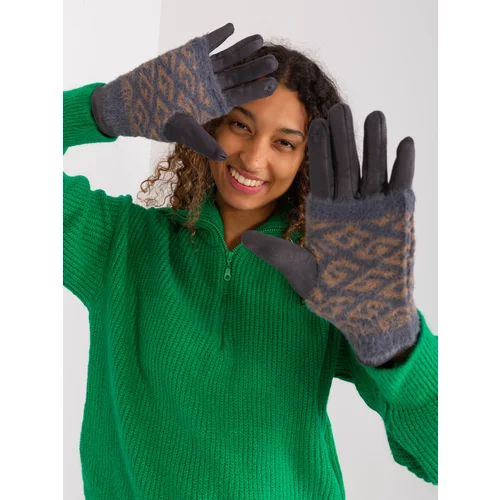 Fashion Hunters Dark grey gloves with touch function