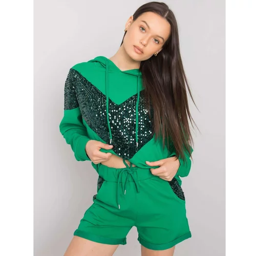 Fashion Hunters Green women's set with sequins