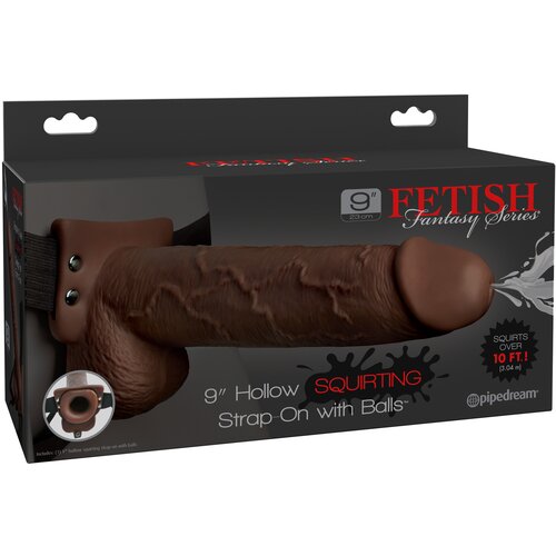 Pipedream Fetish Fantasy 9" Hollow Squirting Strap-On with Balls Brown Cijene