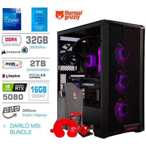 MEGA Računalnik TWR S10 i9-12900KF/RTX5080/32GB/2TB-4.0/1000W/Brez OS/črna RGB + Estetski napajalni kabli [Vijola / Črna], (22147462) Cene