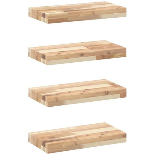 vidaXL Plutajuće police 4 kom 40x20x4 cm Neobrađeno puno drvo akacije - Prirodna 40 x 20 x 4 cm 4 1 Cene